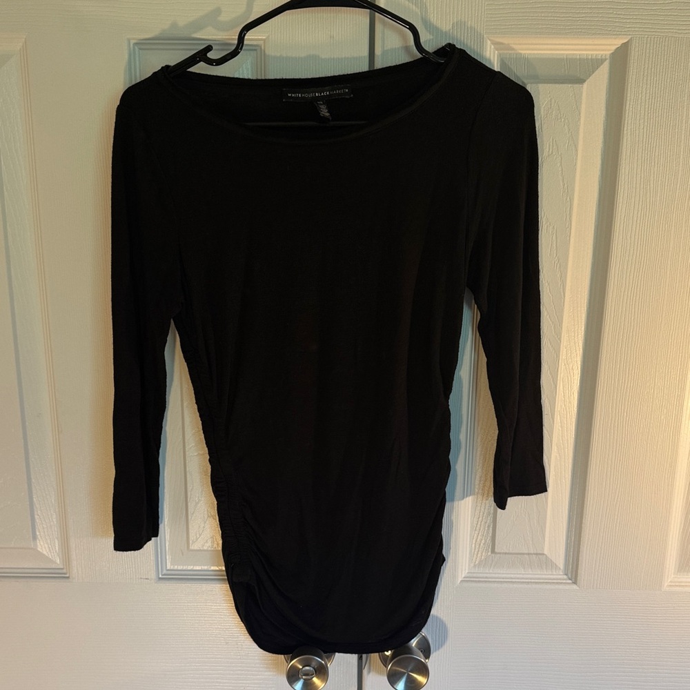 White House Black Merket Ruched Black Women's Top